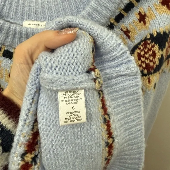 Altar'd State Light Blue Fair Isle Cardigan - Picture 7 of 8